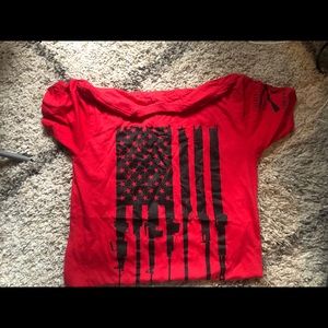 Patriotic flag artillery tshirt